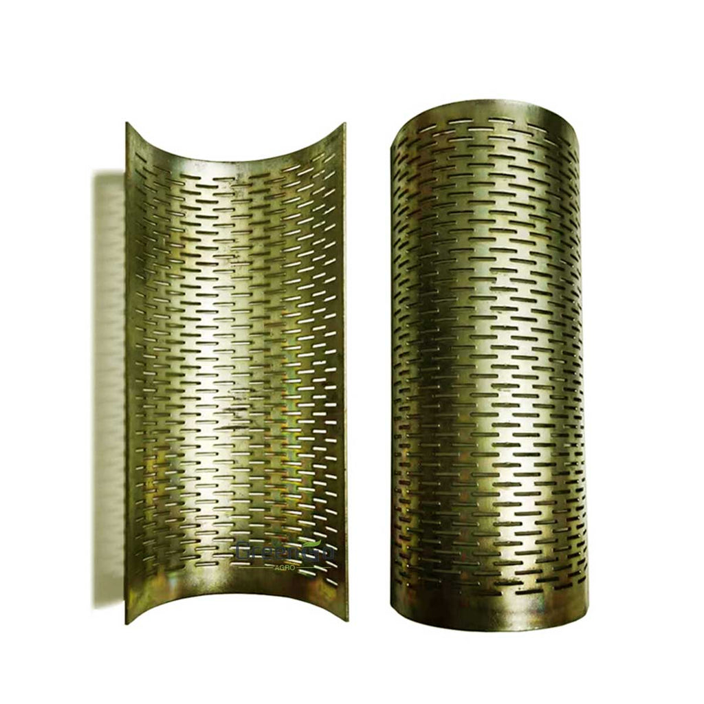 Curved Rice Mill Sieve | Black Nitrided Steel & Gold Zinc Plated Sieve