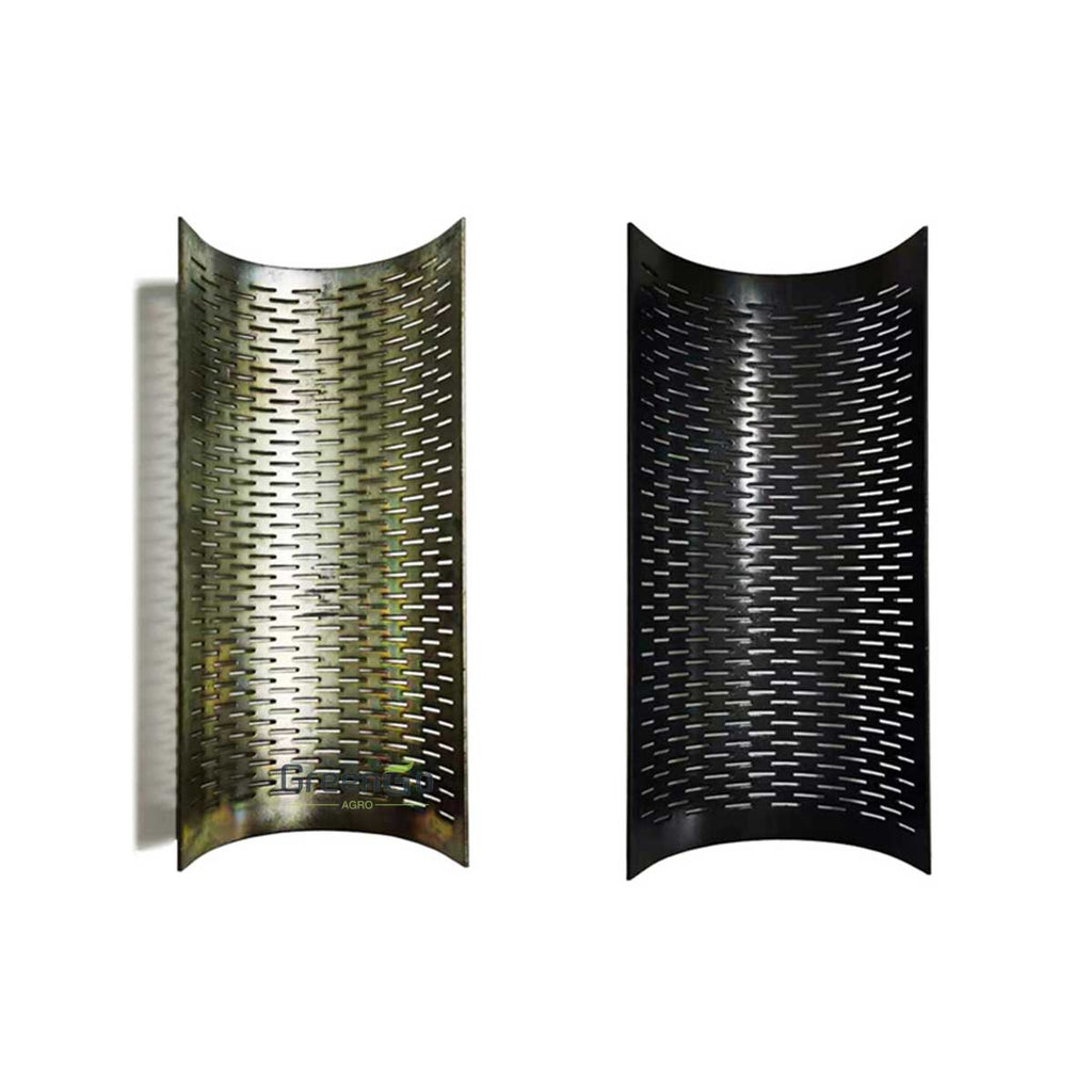 Curved Rice Mill Sieve | Black Nitrided Steel & Gold Zinc Plated Sieve
